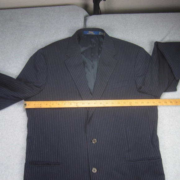 Polo Ralph Lauren Suit Mens 46Lx39W Navy Striped Modern Fit Jacket Pants 2 Piece - Picture 10 of 16